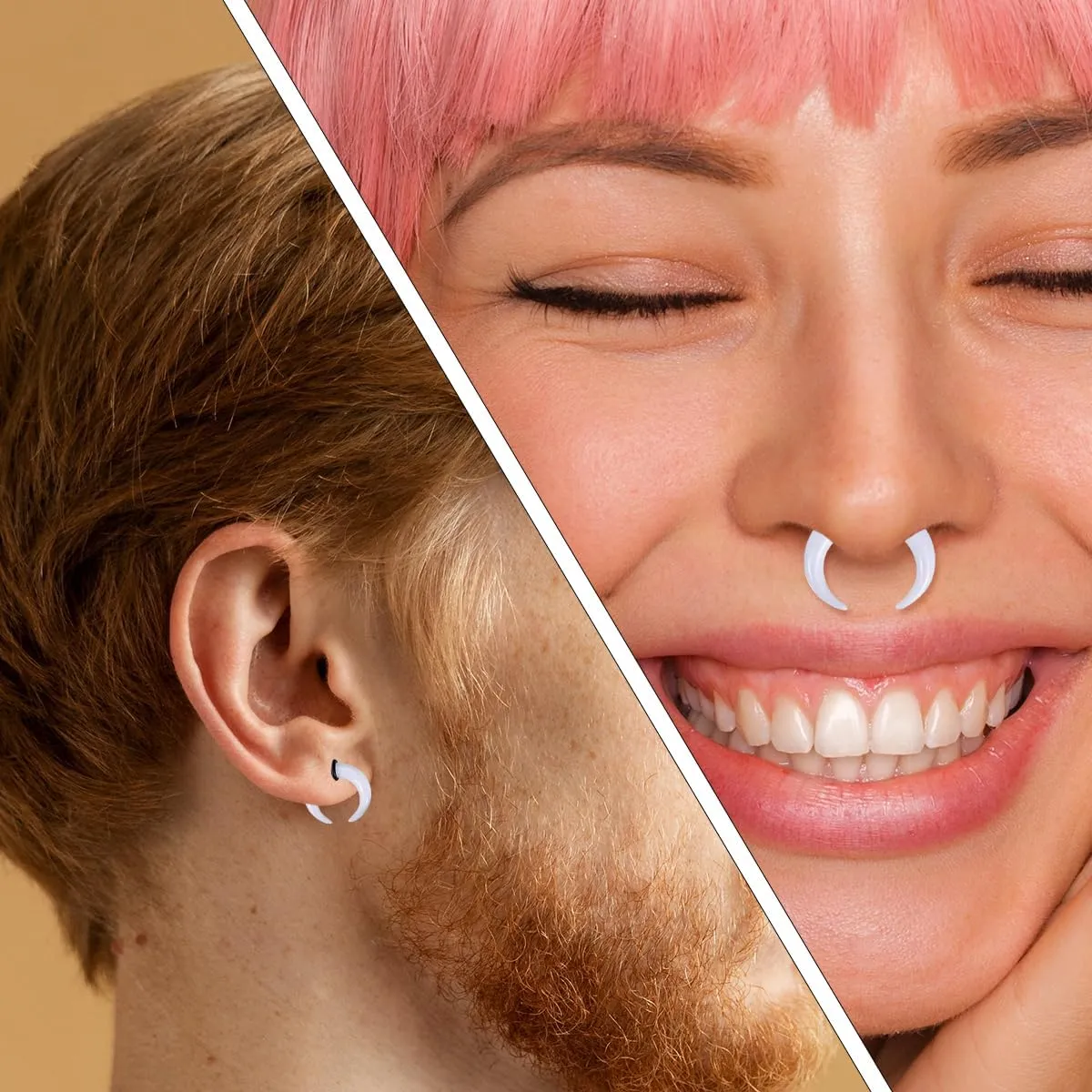 1-18PCS Acrylic Pincher Tapers Stretching Kit 00G 0G 2G 4G 6G 8G 10G 12G 14G C Shaped Buffalo Horseshoe Stretcher Expander Ear Nose Septum Stretching Kit