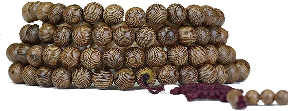 108 Wenge Wood Beads Bracelet/Necklace Mala Prayer Buddha Meditation Link Wrist Bracelet