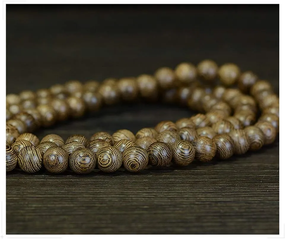 108 Wenge Wood Beads Bracelet/Necklace Mala Prayer Buddha Meditation Link Wrist Bracelet