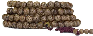 108 Wenge Wood Beads Bracelet/Necklace Mala Prayer Buddha Meditation Link Wrist Bracelet