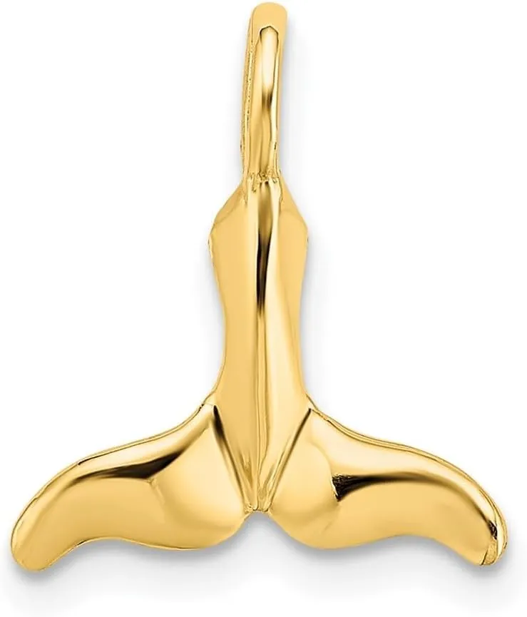 10K Yellow Gold Polished MINI WHALE TAIL Charm (L- 20 mm, W- 13 mm)