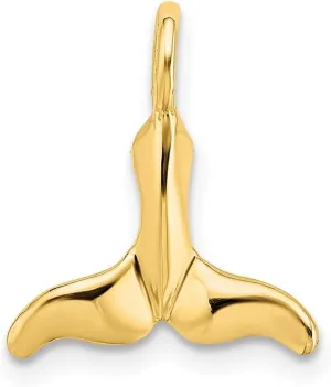 10K Yellow Gold Polished MINI WHALE TAIL Charm (L- 20 mm, W- 13 mm)