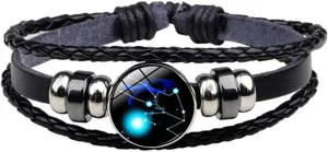 12 Zodiac Leather Adjustable Bracelet Spirit Constellation Zodiac Bracelets Guardian Bracelet Gift for Constellation Lovers