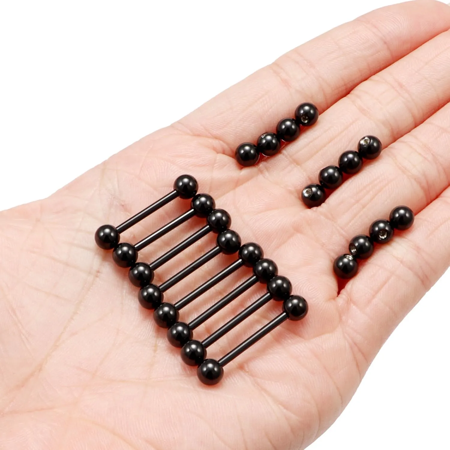 16G 14G Tongue Rings Nipple Rings Surgical Steel Tongue Piercing Jewelry Nipple Bar Straight Barbells Piercing Jewelry 14mm,16mm