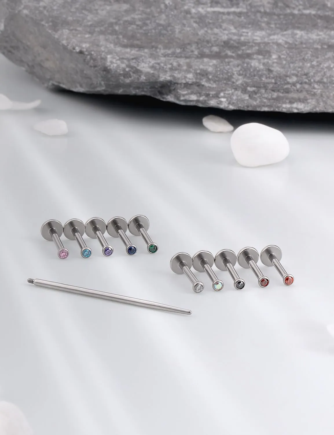 16G F136 Titanium Lip Rings Labret Jewelry Internally Threaded Monroe Lip Ring Medusa Snake Bite Piercing Jewelry Conch Tragus Forward Helix Cartilage Earring Studs Piercing Jewelry for Women