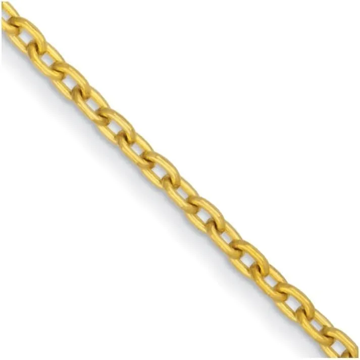 24K Yellow Gold Polished 5.4 mm Solid Cable Chain Necklace 16" to 30"