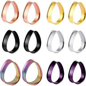 2Pcs 316L Stainless Steel Ear Plug Tunnels Gold Black Steel Color Ear Expander Plug Tunnel Body Jewelry Ear Gauges