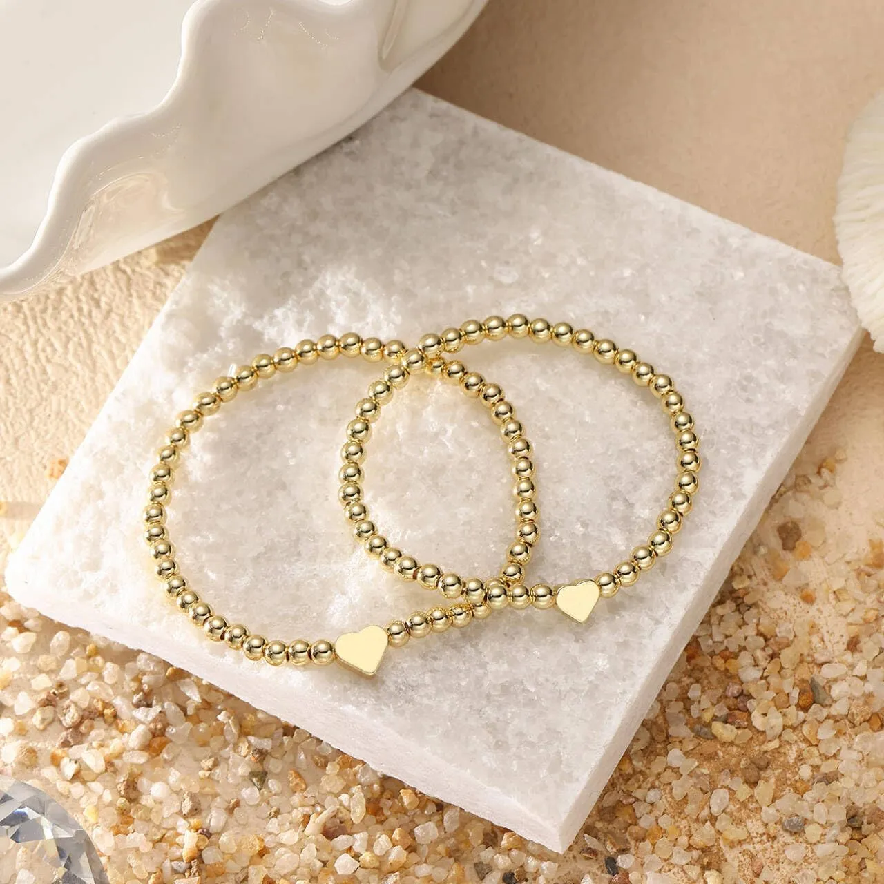 2Pcs Matching Heart Bracelets for Mother Daughter, First Day of School/Pre-K Gifts for Mommy And Me