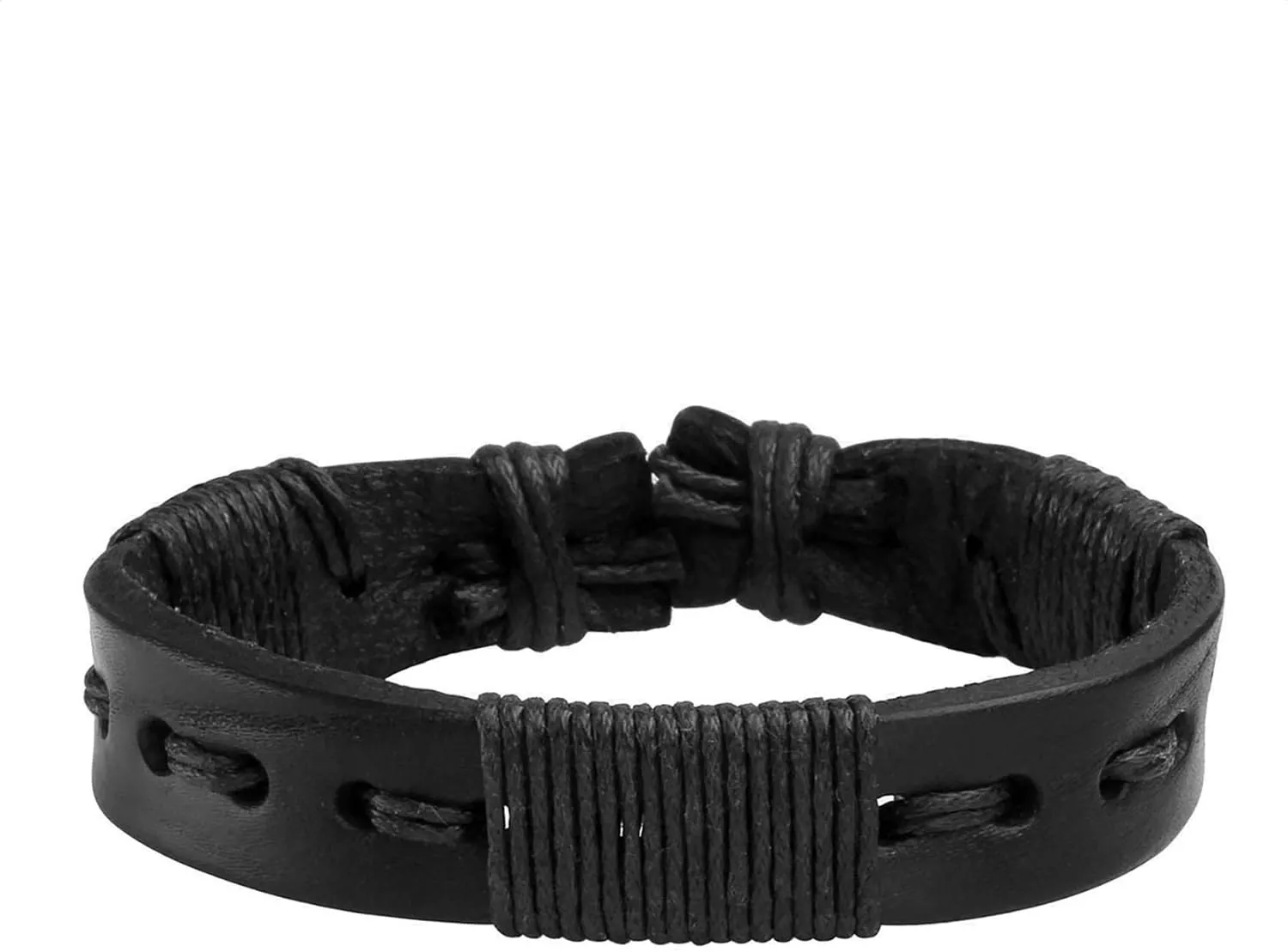 4-10 Pcs Leather Bracelets Set for Women Men Braided Wooden Beads Wrap Cuff Cord Adjustable