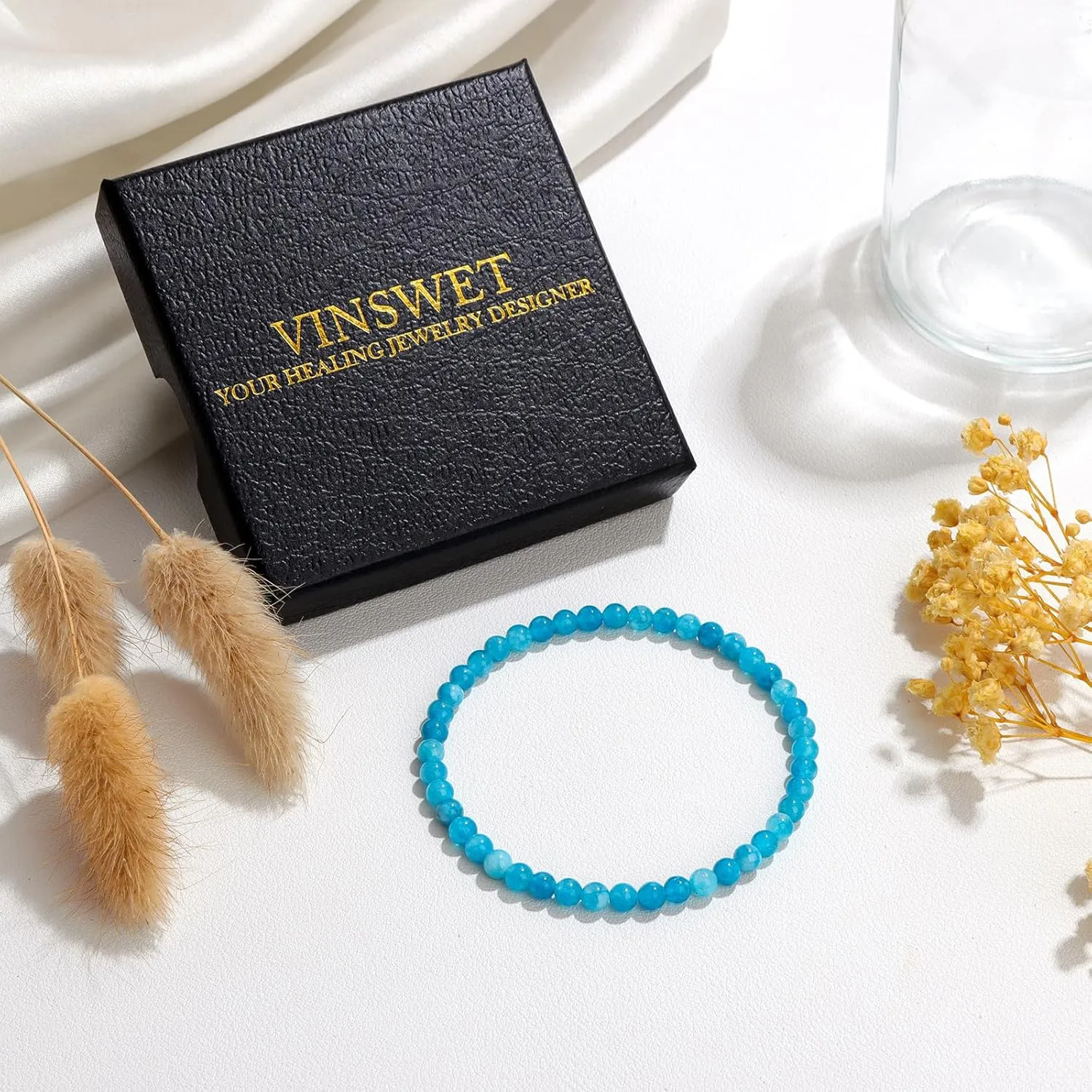 4mm 6mm 8mm Healing Crystal Bracelets for Women Men Natural Stone Beaded Stretch Bracelet Handmade Gemstone Reiki Spiritual Jewelry Gifts
