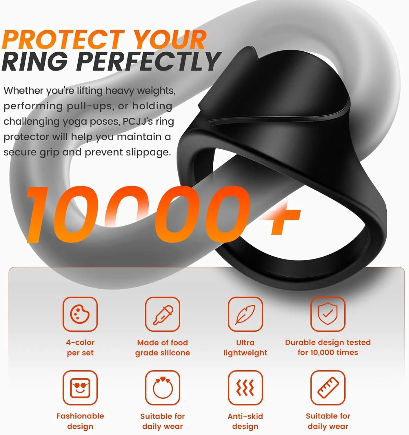 4PCS Heart-Shaped Silicone Ring Covers for Oura Ring Protector, Gym-Ready Guards for Women & Men, Anti-Slip Design for Working Out (US4-14)