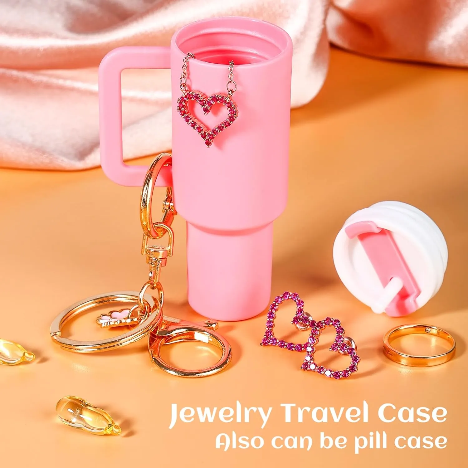 6pcs Mini Tumbler Keychain for Stanley Cup Cute Chapstick Holder Key Chain Charms for Women Purse Backpack