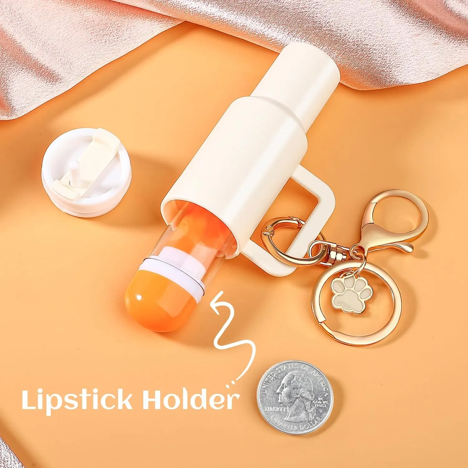 6pcs Mini Tumbler Keychain for Stanley Cup Cute Chapstick Holder Key Chain Charms for Women Purse Backpack
