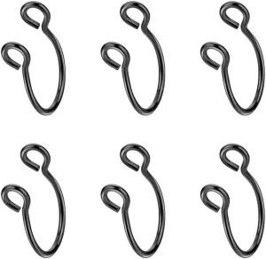 6pcs Stainless Steel Fake Septum Nose Rings Adjustable Non Pierced Septum Hoop