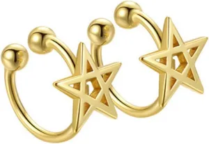 925 Sterling Silver Ear Cuff for Women, 18K Gold Hollow Sun Ear Cuffs Earrings, Non Pierced Moon Earring Cuff