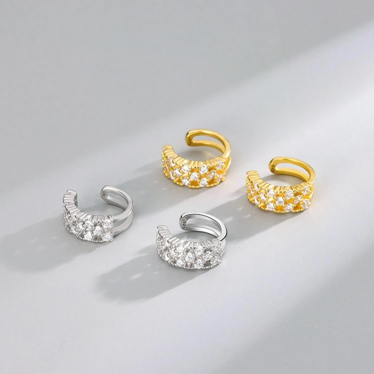 925 Sterling Silver Ear Cuff for Women, 18K Gold Plated Ear Cuffs Earrings, Non Pierced Earring Cuff