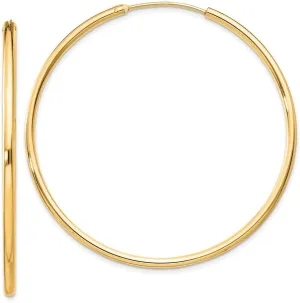 925 Sterling Silver Flash Gold-plated Hoop Earrings (L-11-50mm)