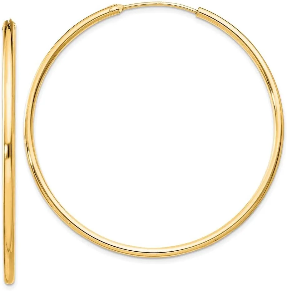 925 Sterling Silver Flash Gold-plated Hoop Earrings (L-11-50mm)