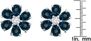 925 Sterling Silver Flower Stud Earrings for Women  Dainty Gemstone Floral Design with Push Backs  Hypoallergenic & Tarnish Resistant Jewelry  by SILVER SMILE