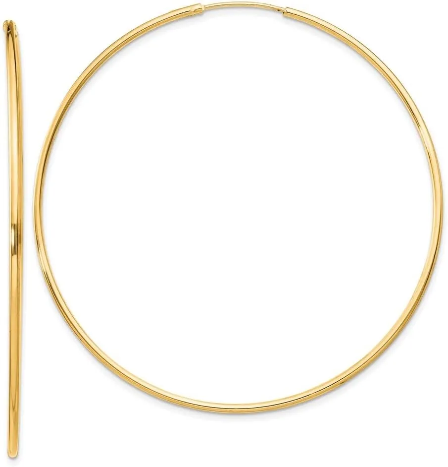 925 Sterling Silver Gold-plated Hoop Earrings (L-15-55mm)