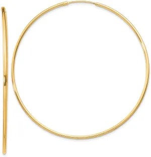 925 Sterling Silver Gold-plated Hoop Earrings (L-15-55mm)
