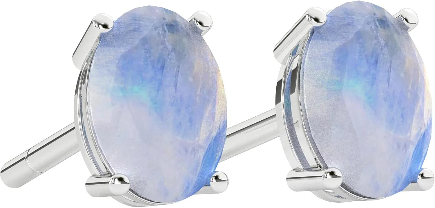 925 Sterling Silver Heart/Round/Pear/Princess Cut Birthstone Stud Earrings For Women, Birthday Valentine Christmas Jewelry Gift For Mom Wife Sister