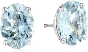 925 Sterling Silver Heart/Round/Pear/Princess Cut Birthstone Stud Earrings For Women, Birthday Valentine Christmas Jewelry Gift For Mom Wife Sister