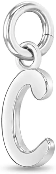 925 Sterling Silver Initial Letter Name Charms For Young Girls and Teens Charm Bracelets - Polished Starter Charm For Little Girls - Small Letter Charms For Children's Charm Bracelets