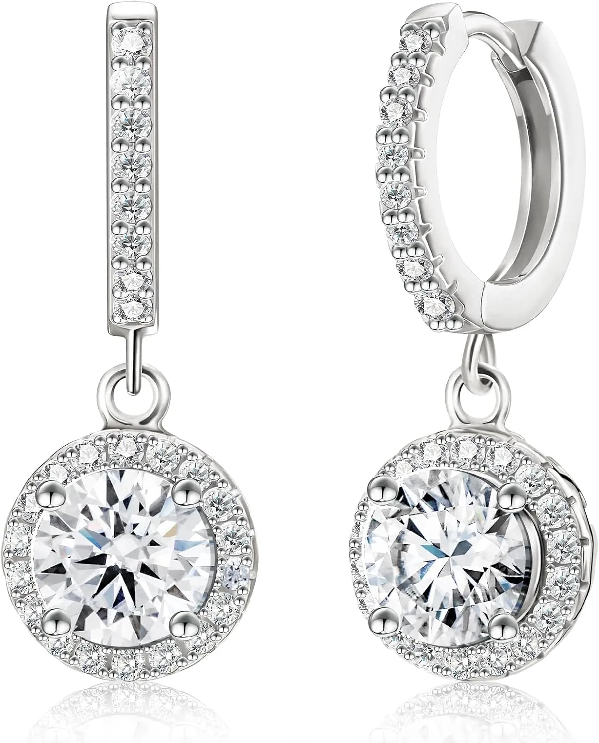 ABSOLUTE Moissanite Earrings for Women 925 Sterling Silver Drop Earrings D Color VVS1 Clarity Promise Birthday Christmas With Certificate