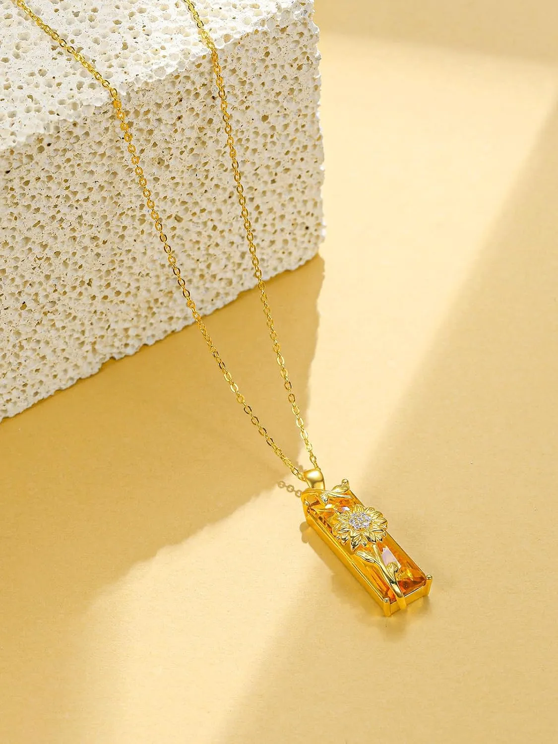 AENEAS Flower Necklace 925 Sterling Silver Crystal Flower Pendant Necklace Jewelry Gifts for Women