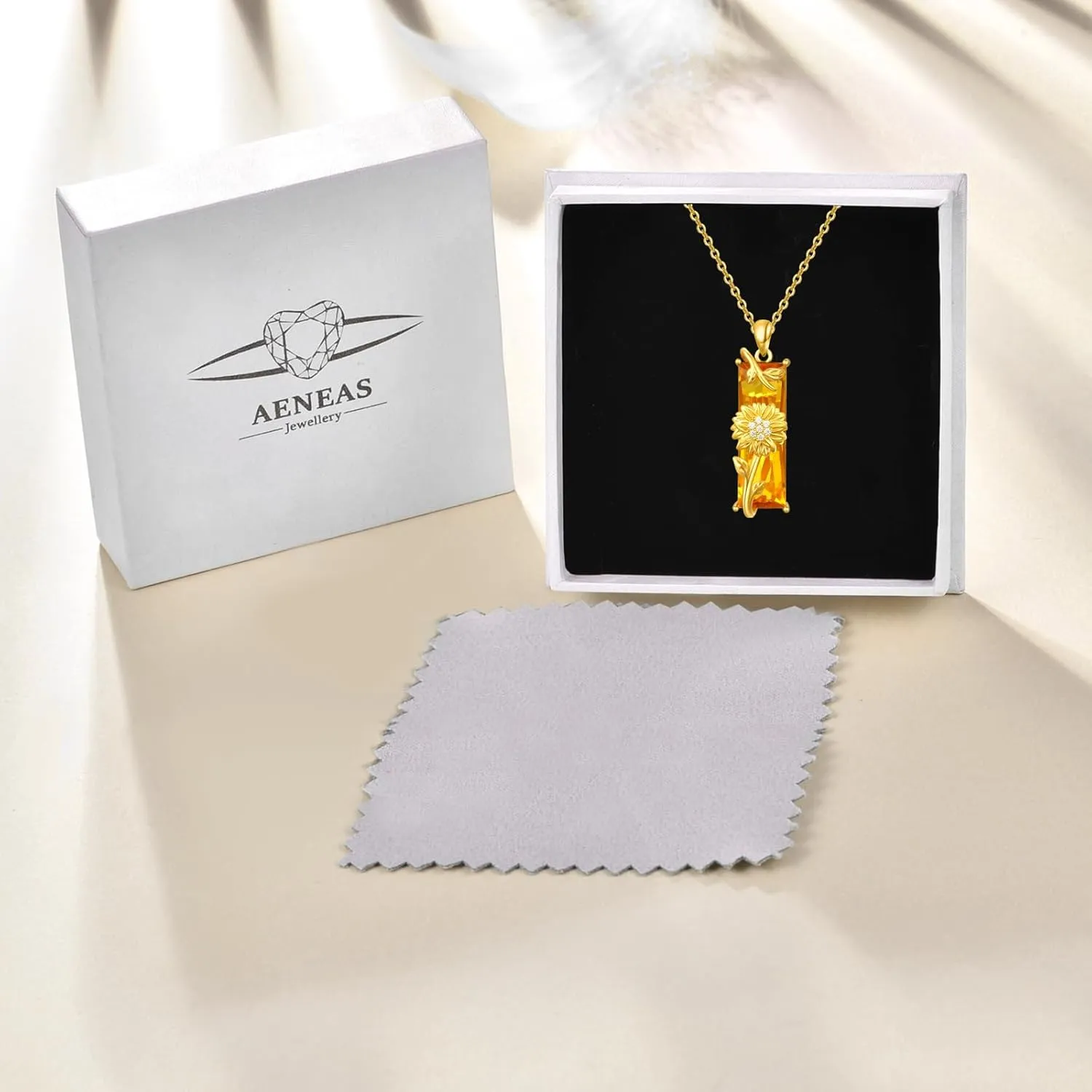 AENEAS Flower Necklace 925 Sterling Silver Crystal Flower Pendant Necklace Jewelry Gifts for Women
