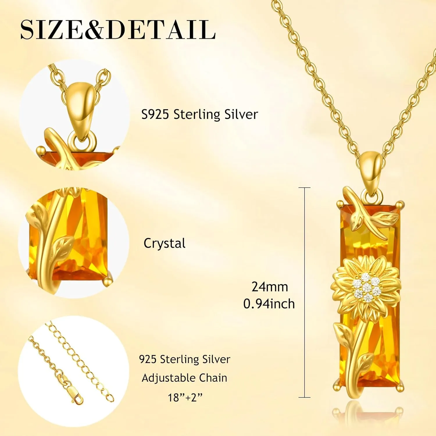 AENEAS Flower Necklace 925 Sterling Silver Crystal Flower Pendant Necklace Jewelry Gifts for Women
