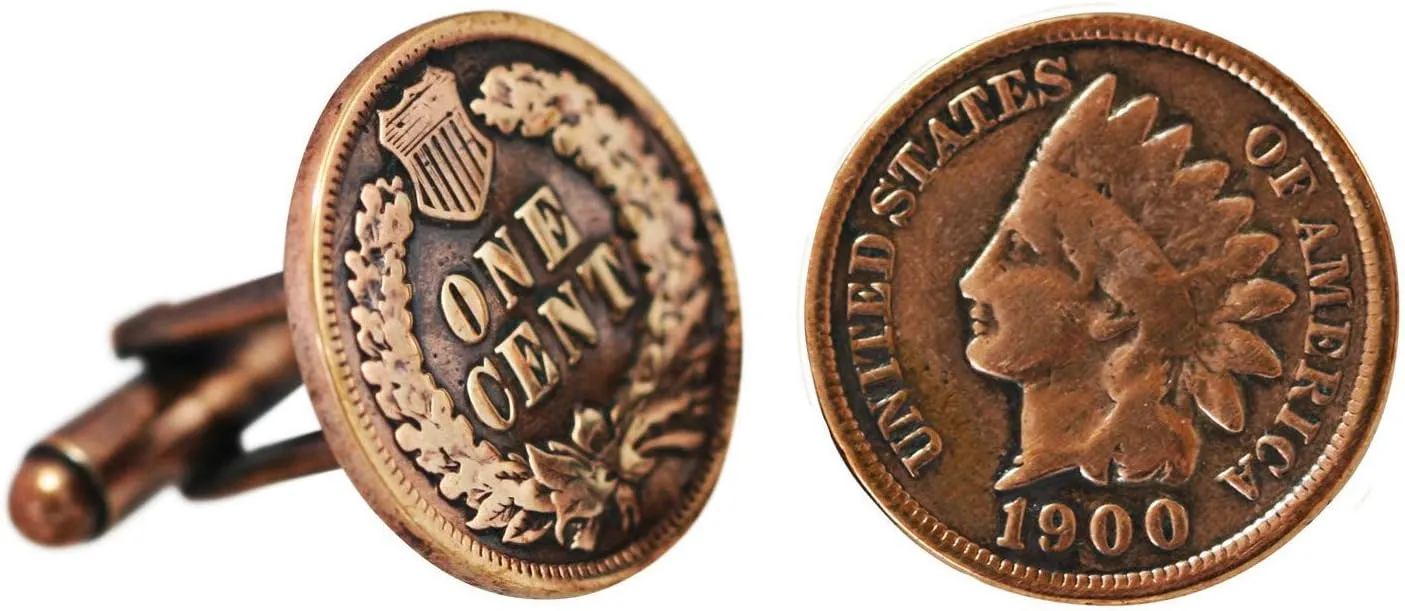 American Coin Treasures Copper Indian Head Penny Cuff Links