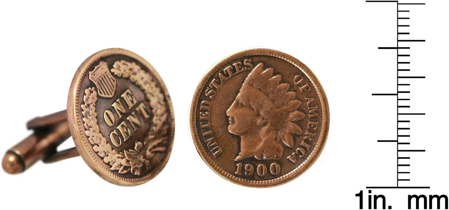 American Coin Treasures Copper Indian Head Penny Cuff Links