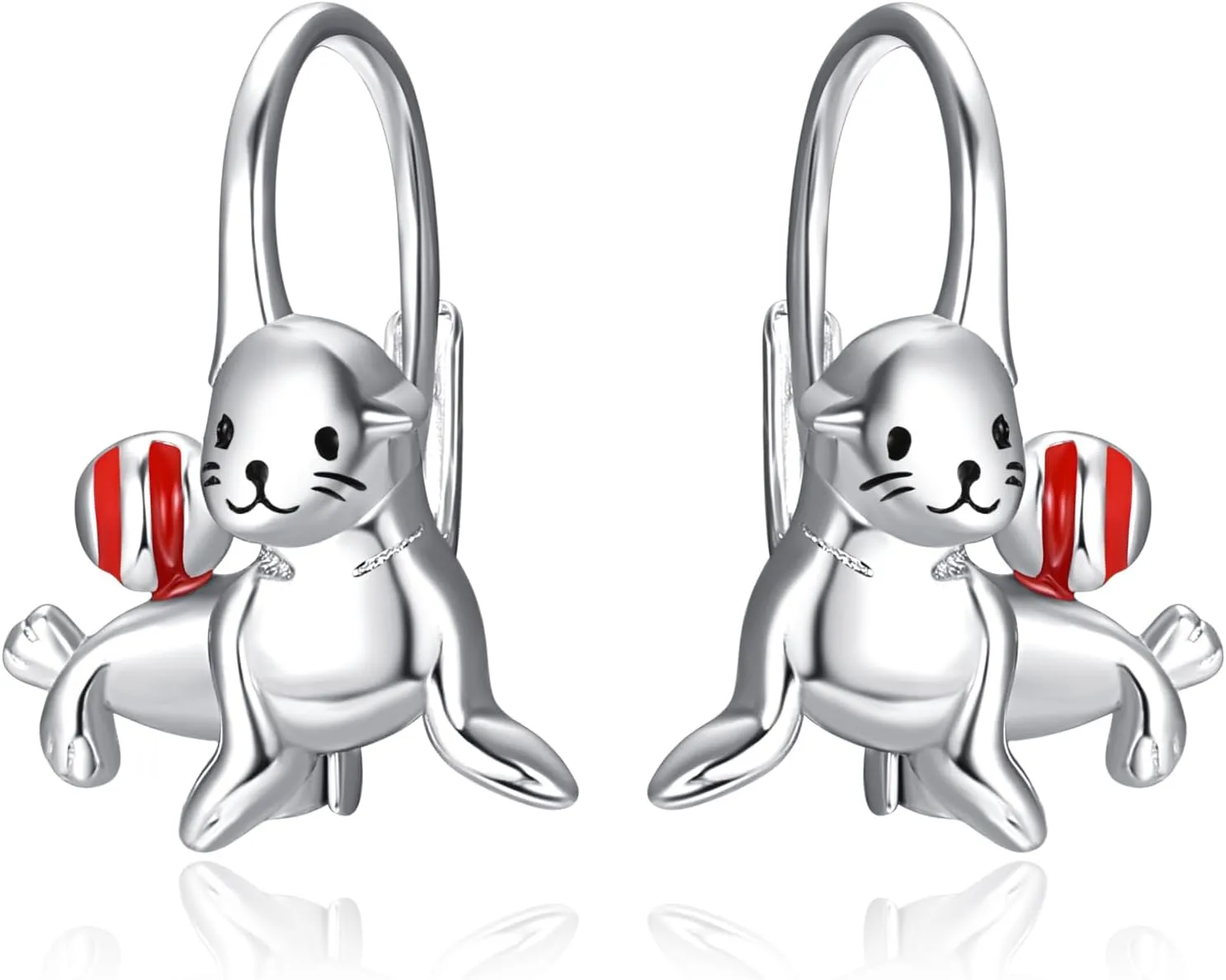 Animal Leverback Hoop Earrings 925 Sterling Silver Axolotl/Cat/Snake/Elephant/Fox Huggie Earrings Hypoallergenic Cute Animal Jewelry Gifts for Women Daughter