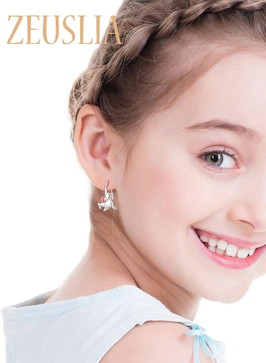 Animal Leverback Hoop Earrings 925 Sterling Silver Axolotl/Cat/Snake/Elephant/Fox Huggie Earrings Hypoallergenic Cute Animal Jewelry Gifts for Women Daughter