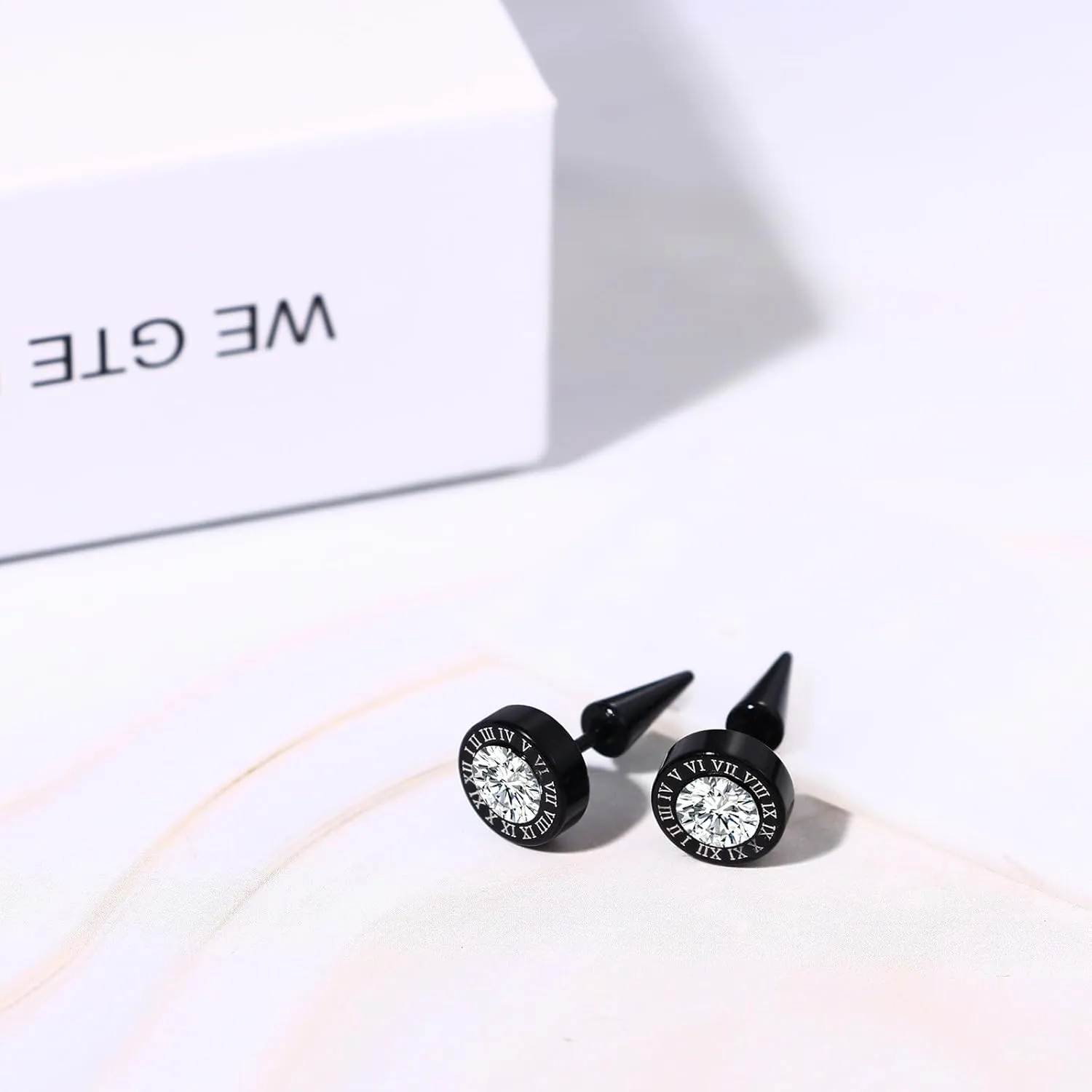 Aroncent 12PCS Stainless Steel Fake Tapers Mens Earrings Illusion Tunnel Cheater Piercing Jewelry Set for Men Women