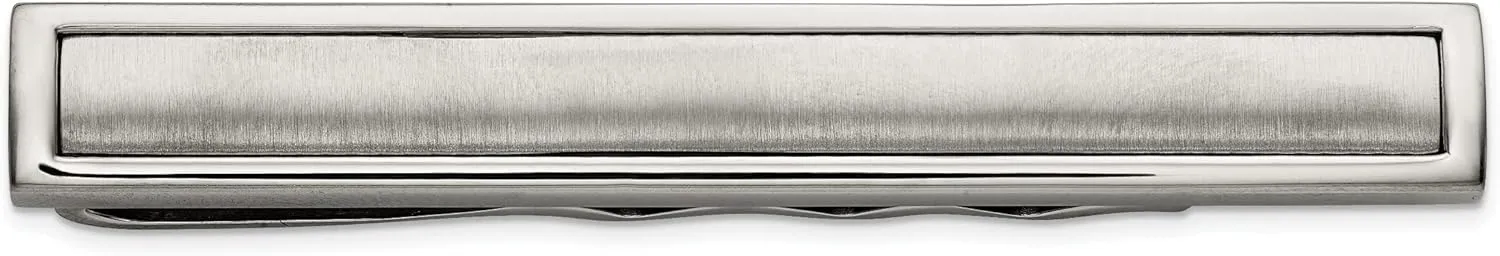 Avariah Chisel Titanium Brushed and Polished Tie Bar - 56mm