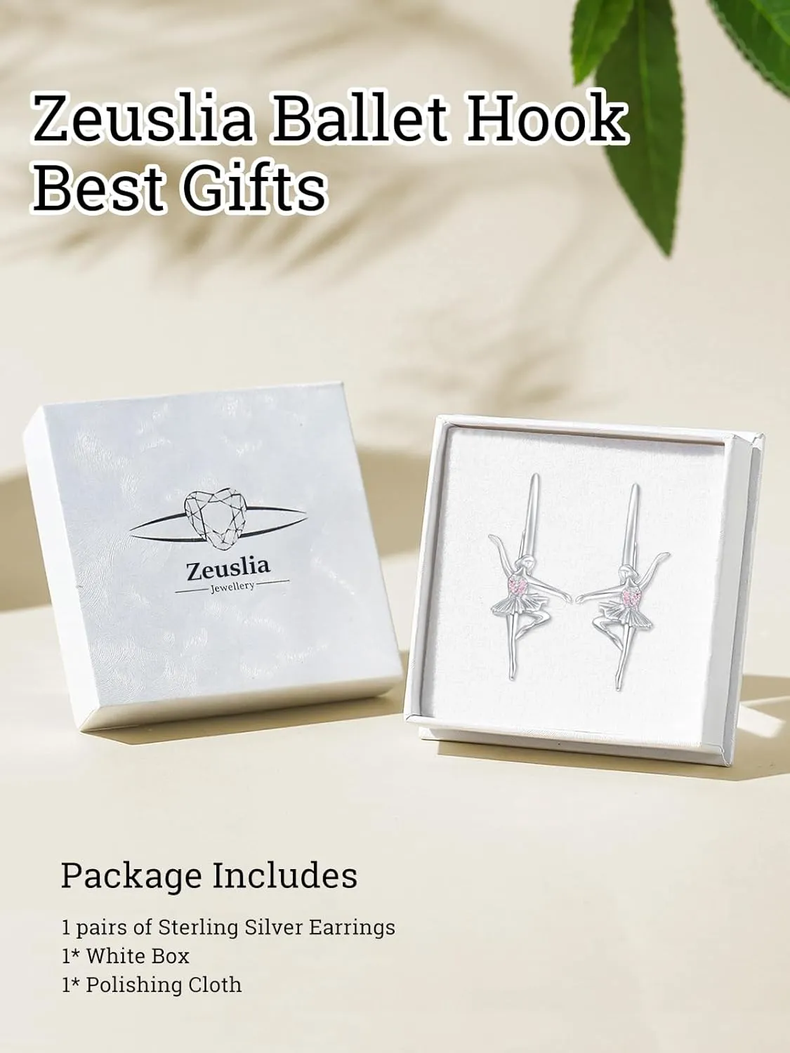 Ballerina Earrings for Women,925 Sterling Silver Hypoallergenic Embellished With Birthstone Crystals,Birthday Jewelry Ballet Recital Themed Dancer Gifts for Women Wife