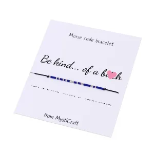 Be Kind Of a B Morse code bracelet, Best friend gift, Christmas gift, Friendship bracelet, Gifts for best friend female, Party favors, Friends group gift, Motivational bracelet (Silver - Blue)