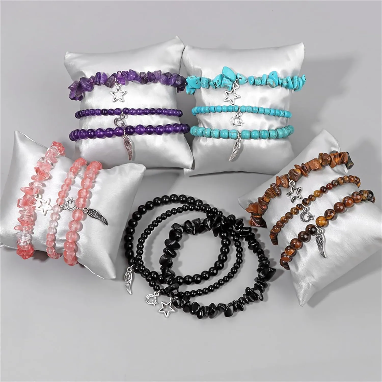 Black Obsidian Bracelet for Men 3Pcs Boho Bracelet Set Black Onyx Bracelet Beaded Bracelet Natural Stone Stretch Bracelets Black Tourmaline Bracelet Obsidian Jewelry Gifts for Women Men