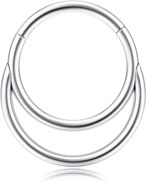 BodyBonita 16G Septum Rings Clicker 316L Stainless Steel Septum Nose Rings for Women Daith Earrings for Women Septum Jewelry Conch Daith Piercing Jewelry 14k Gold Plated/Silver 8mm 10mm