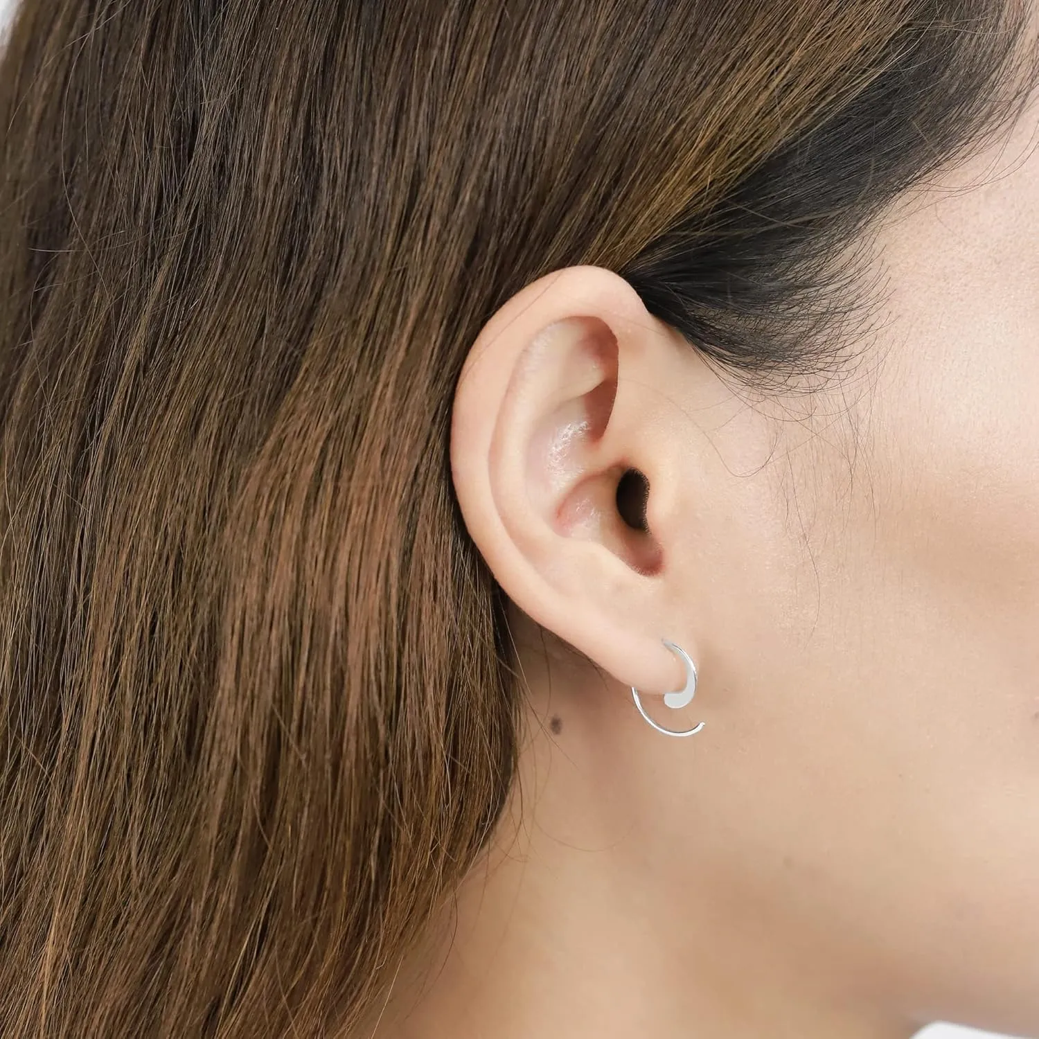 Boma Jewelry Sterling Silver Pull Through Hoop Earrings