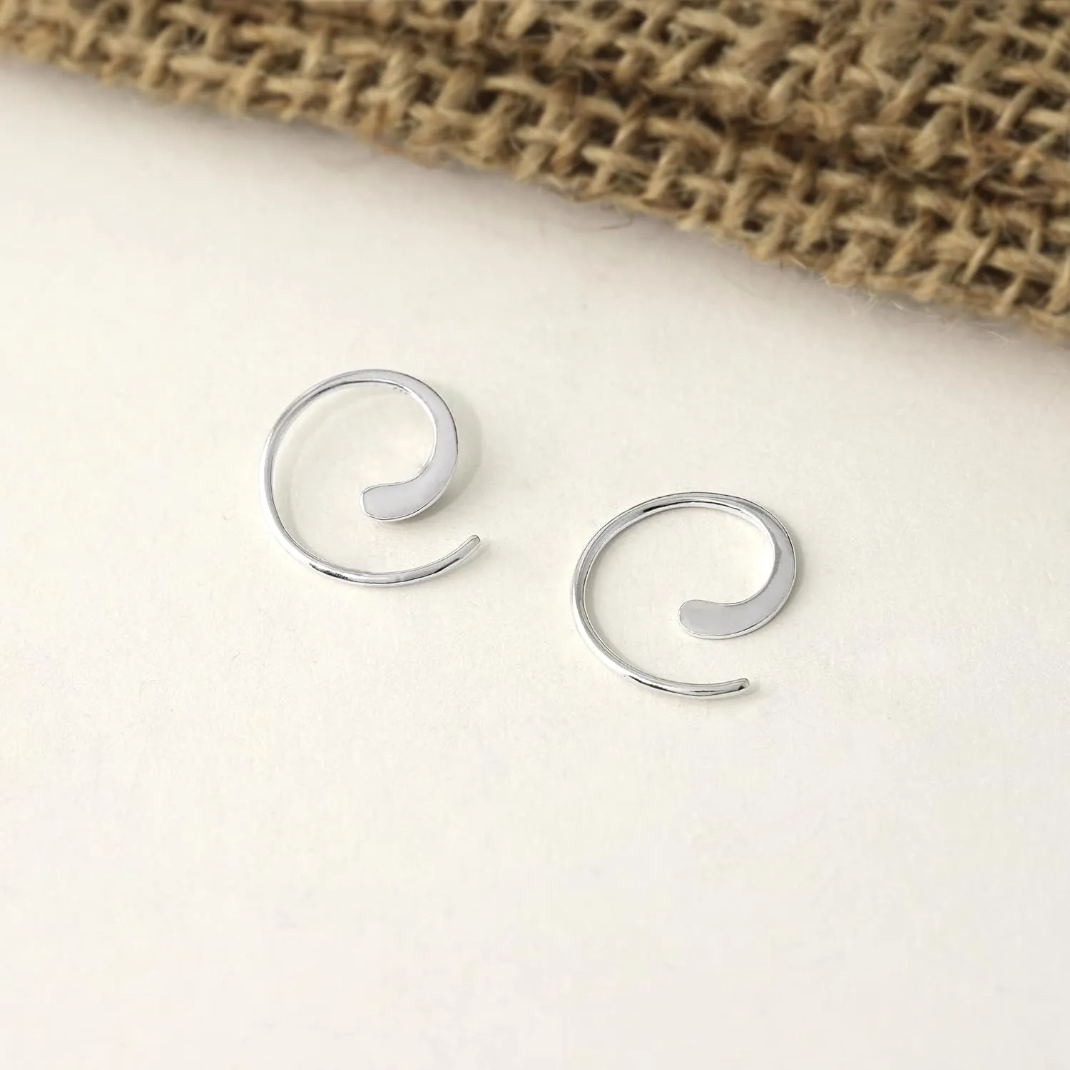 Boma Jewelry Sterling Silver Pull Through Hoop Earrings