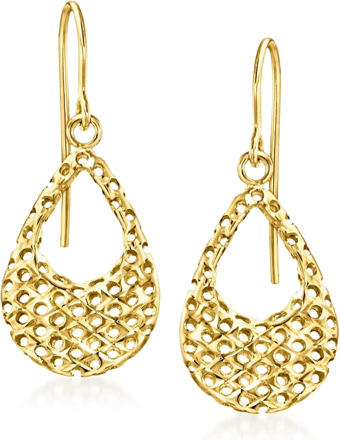 Canaria 10kt Yellow Gold Openwork Teardrop Earrings