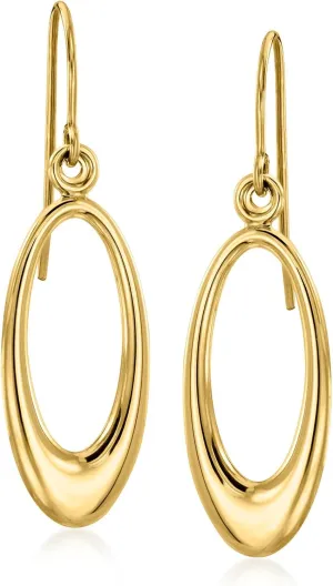 Canaria 10kt Yellow Gold Oval Drop Earrings