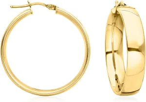 Canaria Italian 10kt Yellow Gold Hoop Earrings