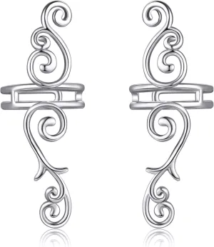Celtic Knot/Celtic Knot/Bat/Filigree Viking Earrings 925 Sterling Silver Non Piercing Ear Cuff Earrings Cool Earring Cuff for Women Men