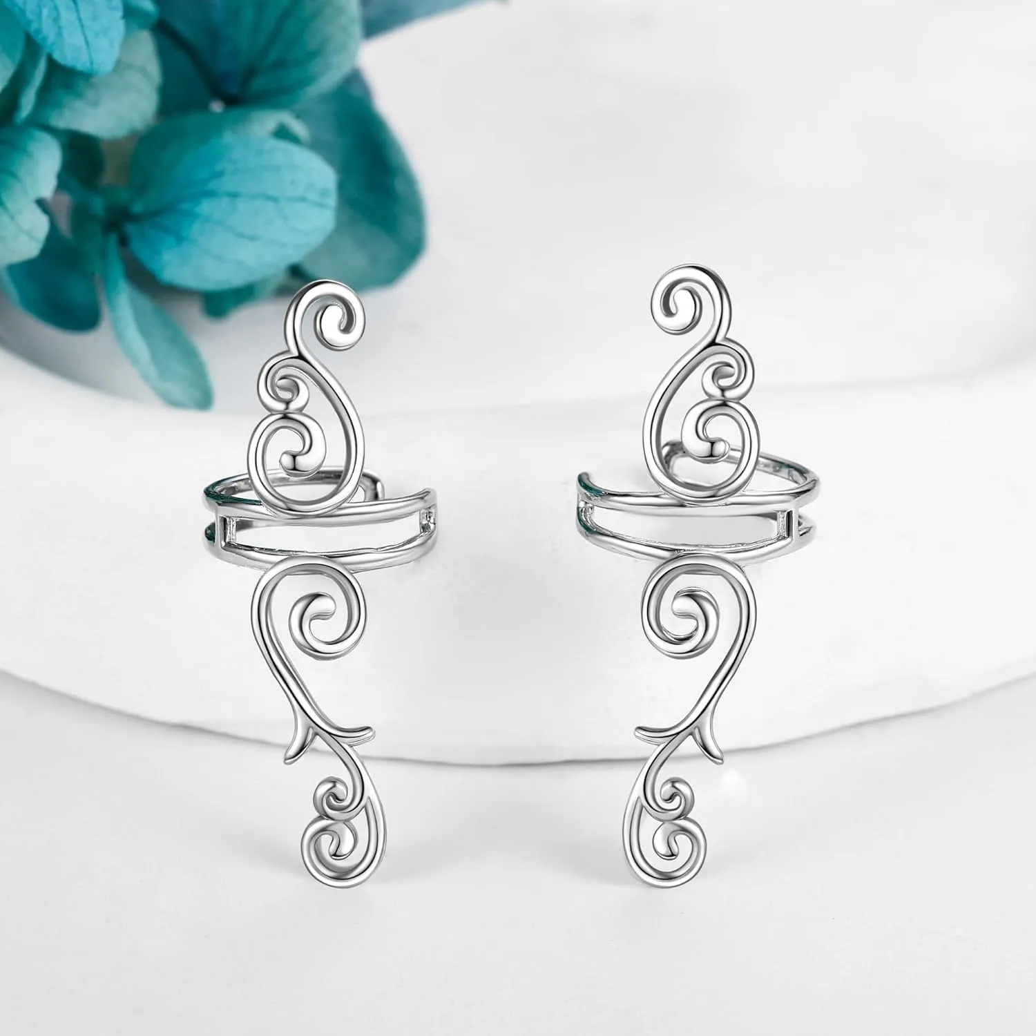 Celtic Knot/Celtic Knot/Bat/Filigree Viking Earrings 925 Sterling Silver Non Piercing Ear Cuff Earrings Cool Earring Cuff for Women Men