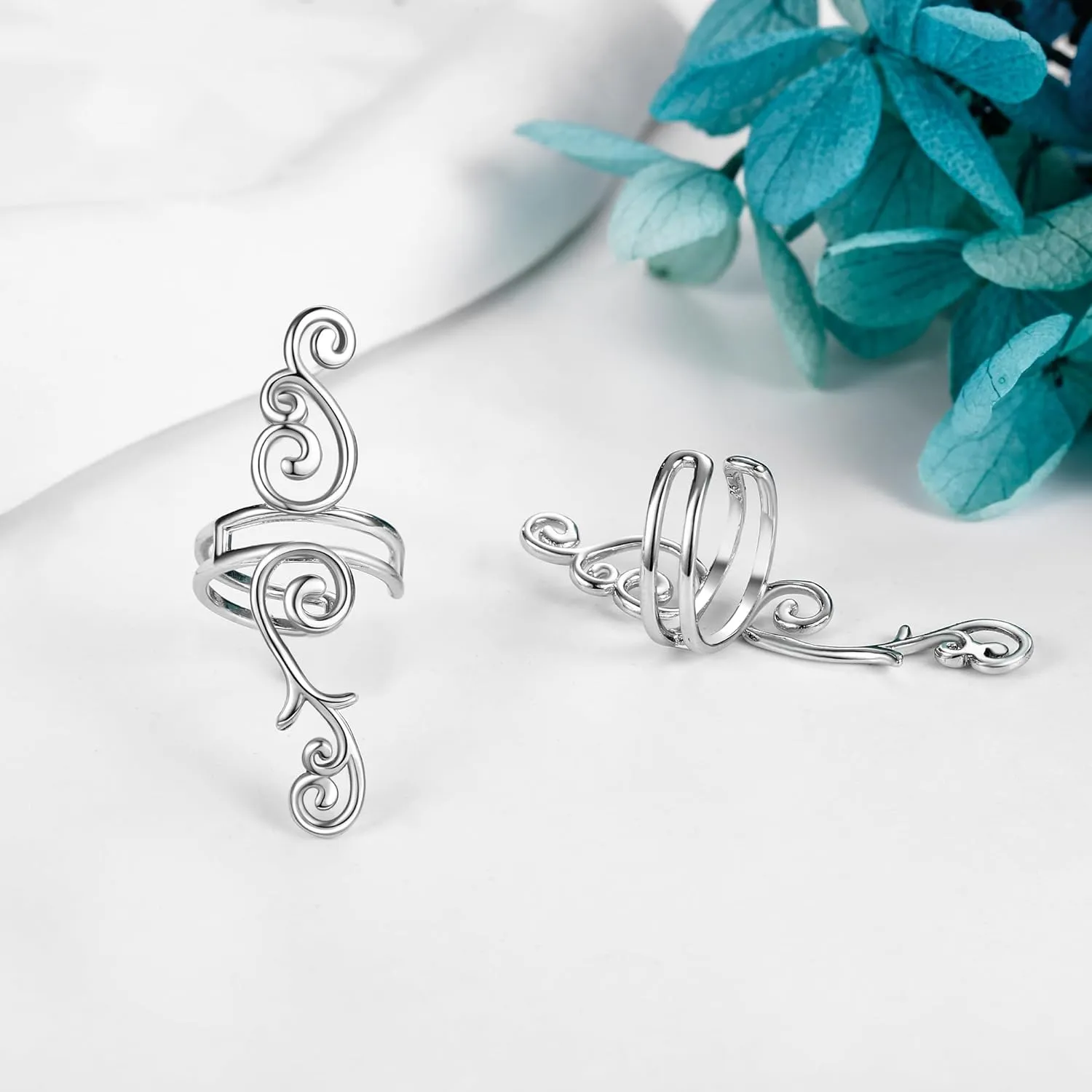 Celtic Knot/Celtic Knot/Bat/Filigree Viking Earrings 925 Sterling Silver Non Piercing Ear Cuff Earrings Cool Earring Cuff for Women Men